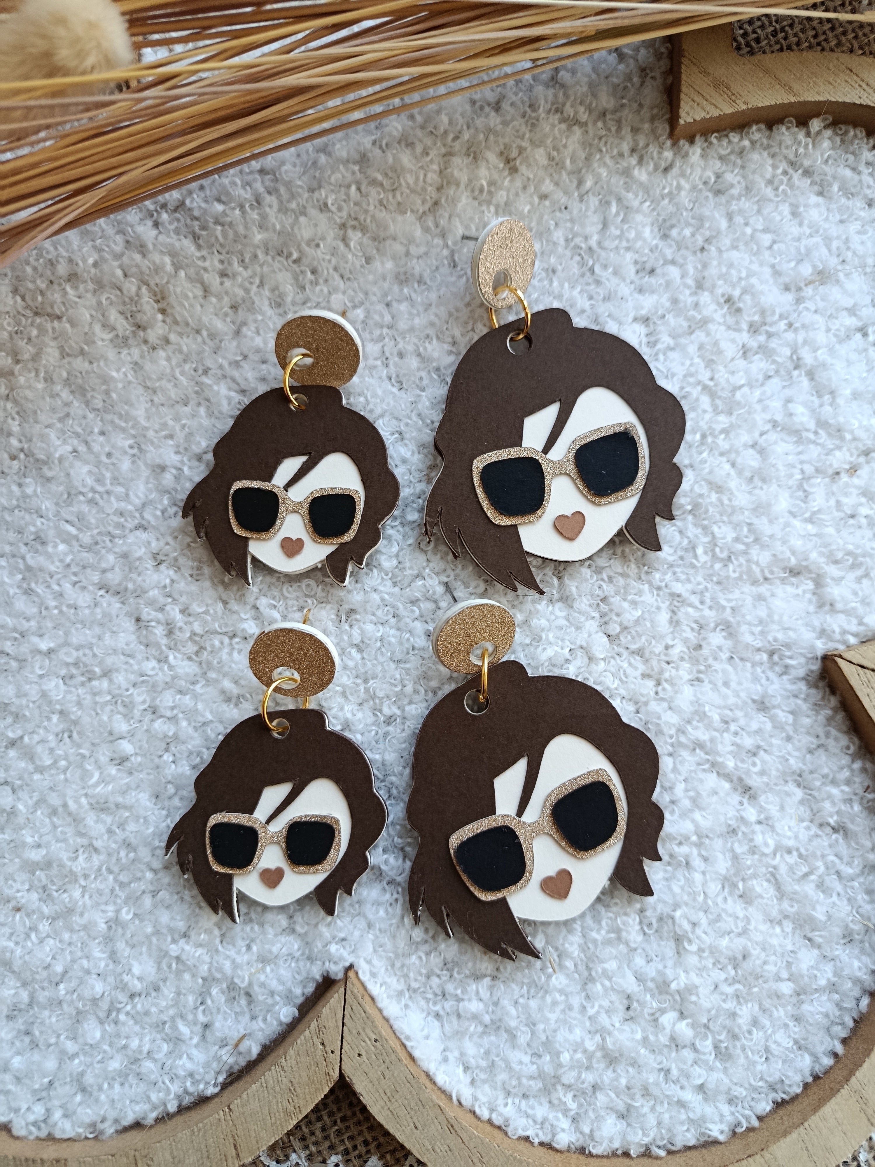 Boucles d'oreilles marron Sienna collection Automne-Hiver 25