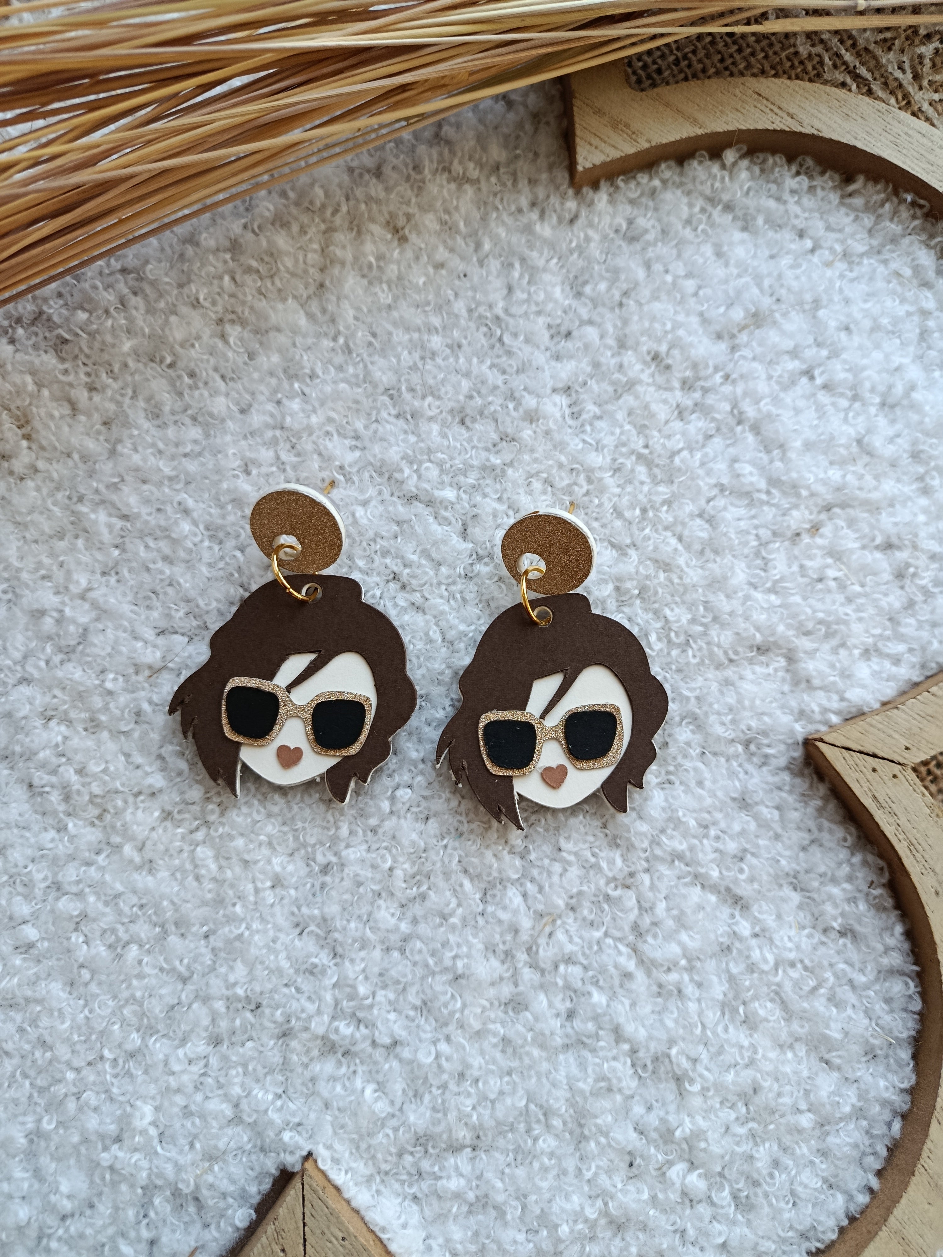 Boucles d'oreilles marron Sienna collection Automne-Hiver 25