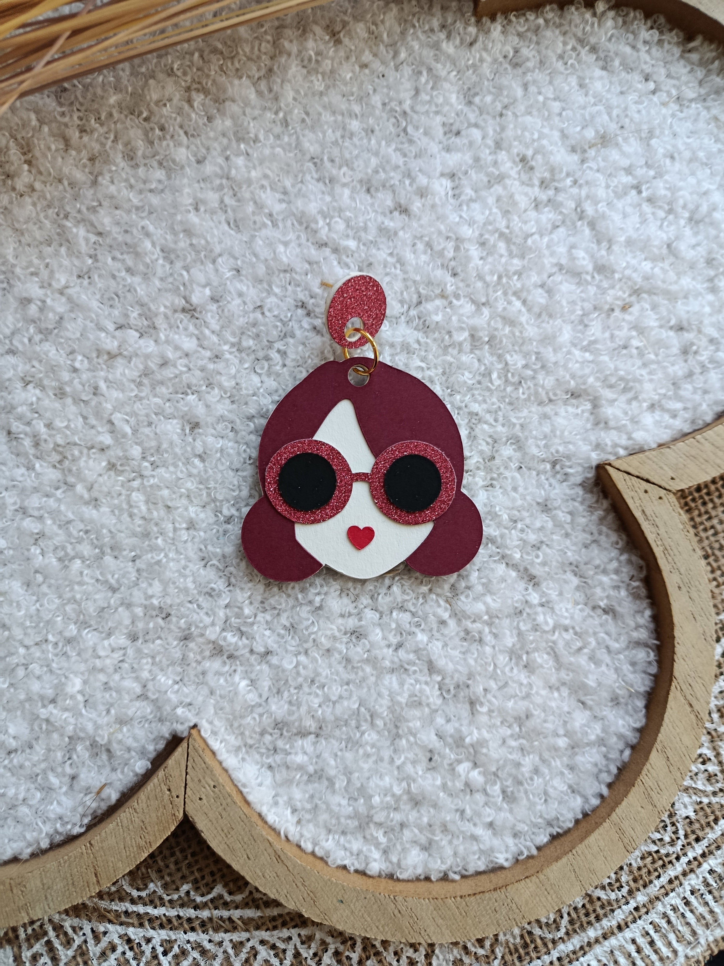 Boucles d'oreilles bordeaux Cerise collection Automne-Hiver 25