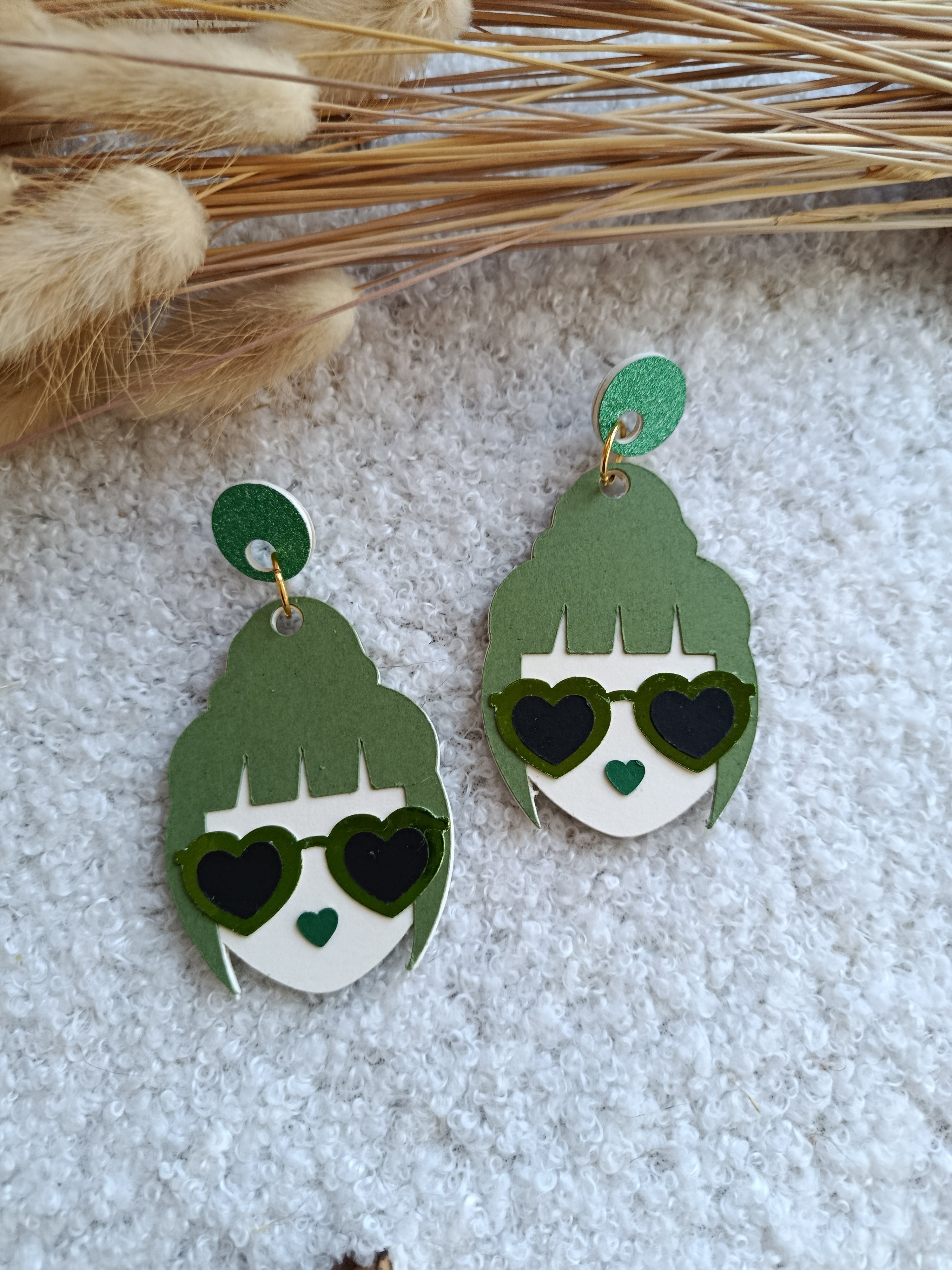 Boucles d'oreilles vertes Olivia collection Automne-Hiver 25