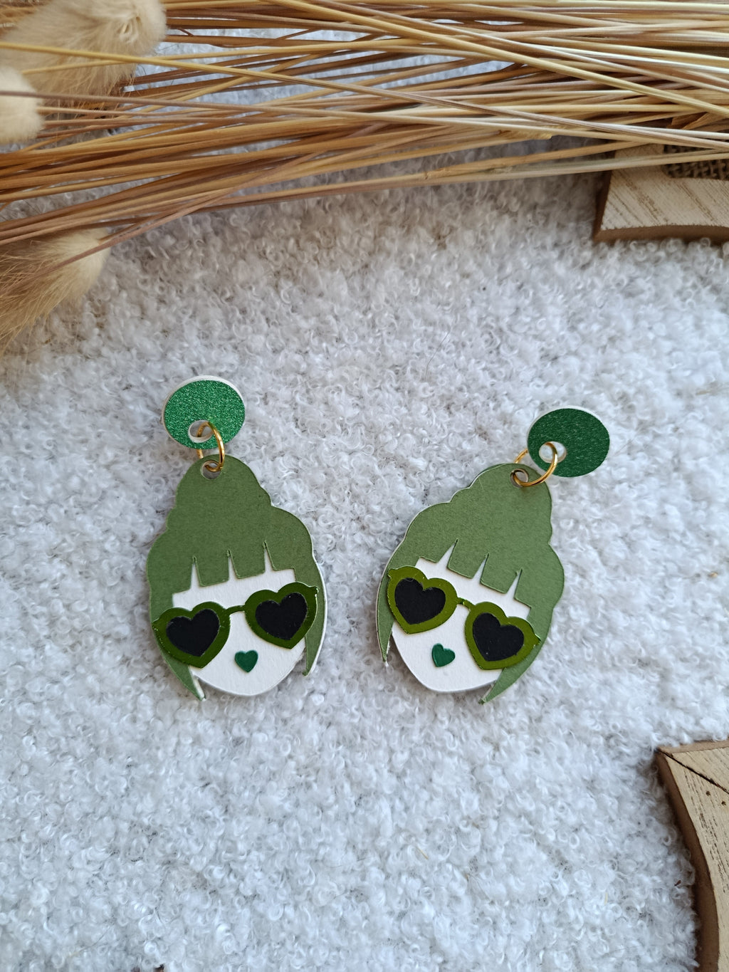 Boucles d'oreilles vertes Olivia collection Automne-Hiver 25