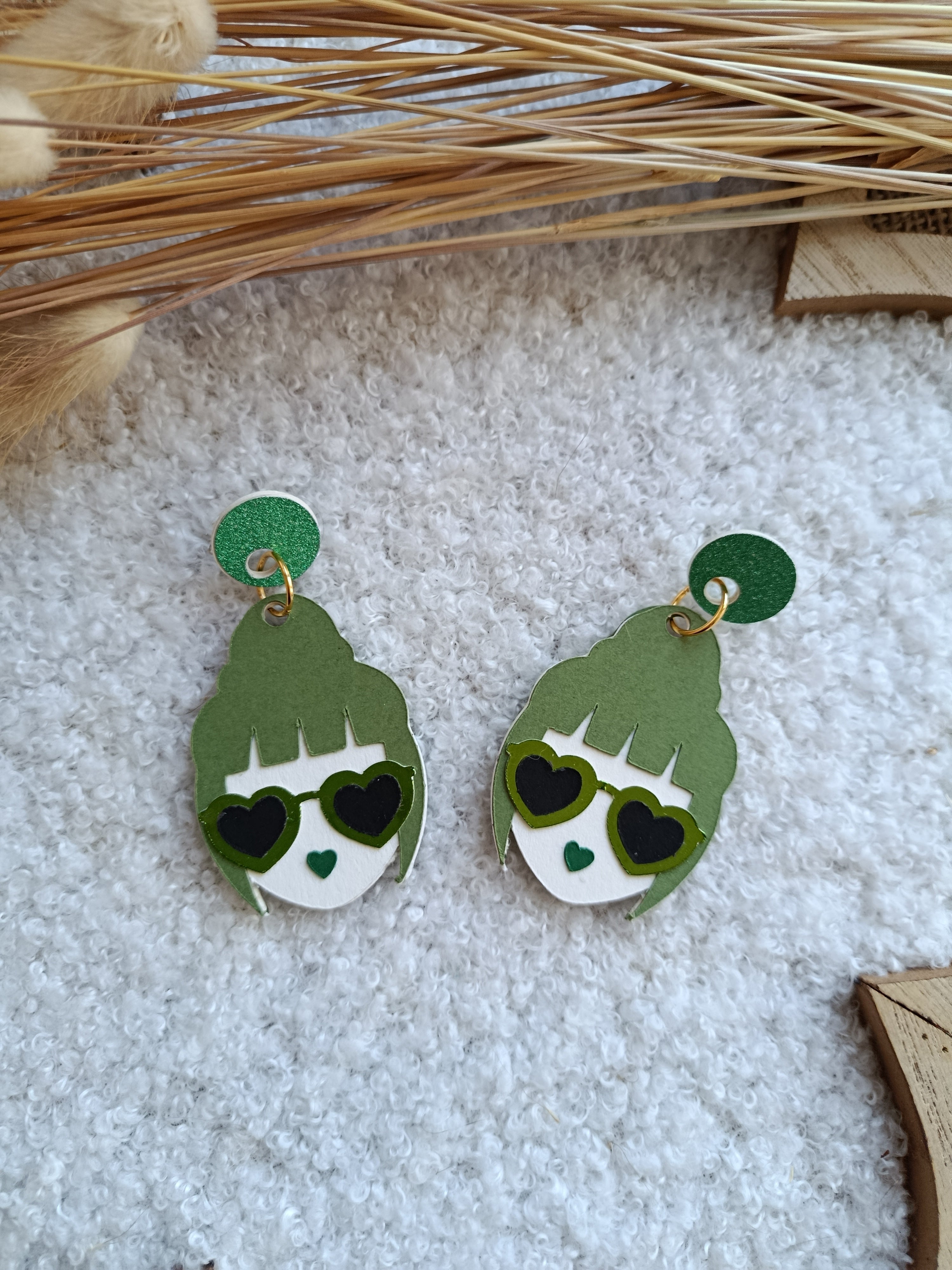 Boucles d'oreilles vertes Olivia collection Automne-Hiver 25