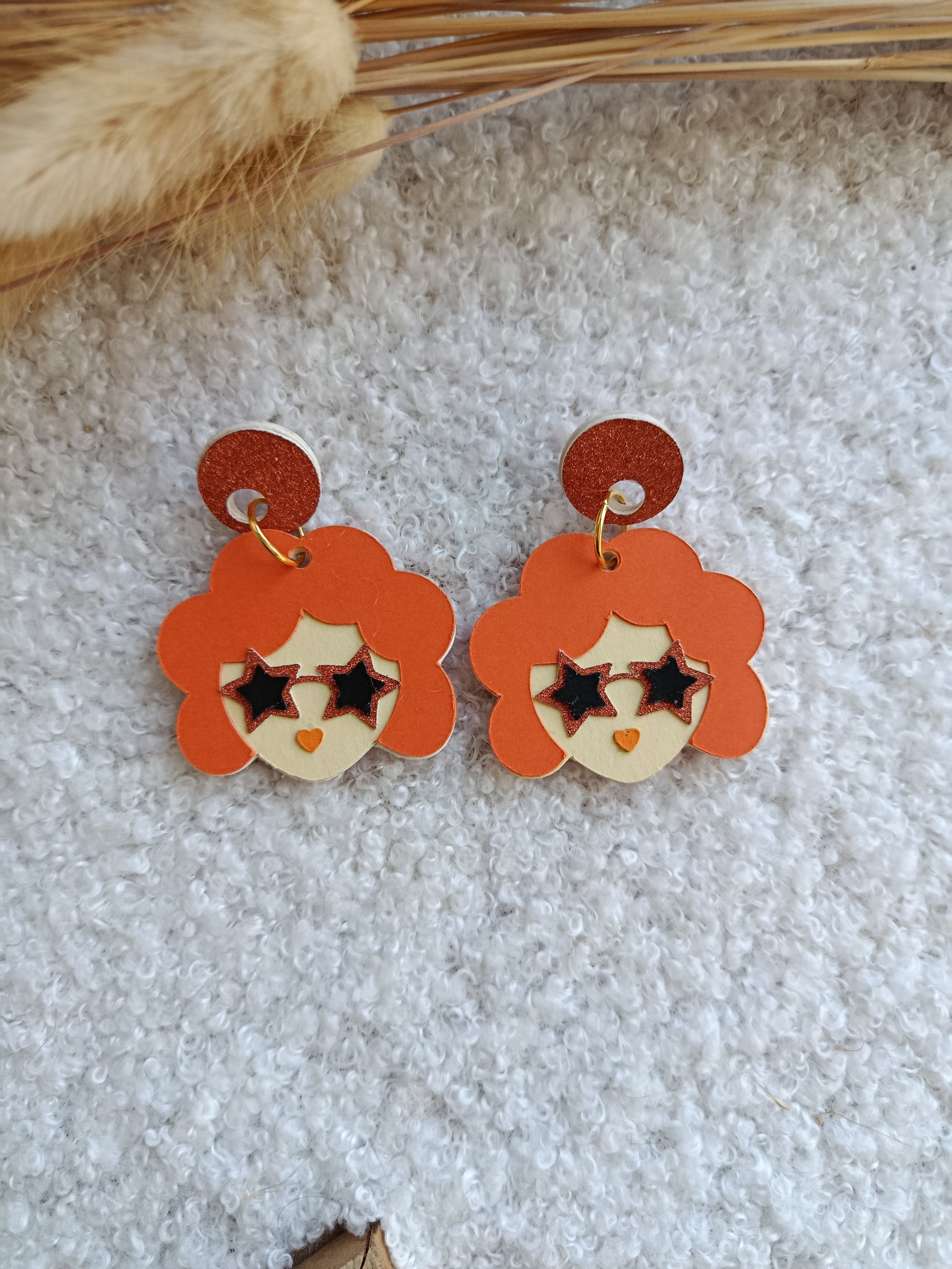Boucles d'oreilles orange Ambre collection Automne-Hiver 25