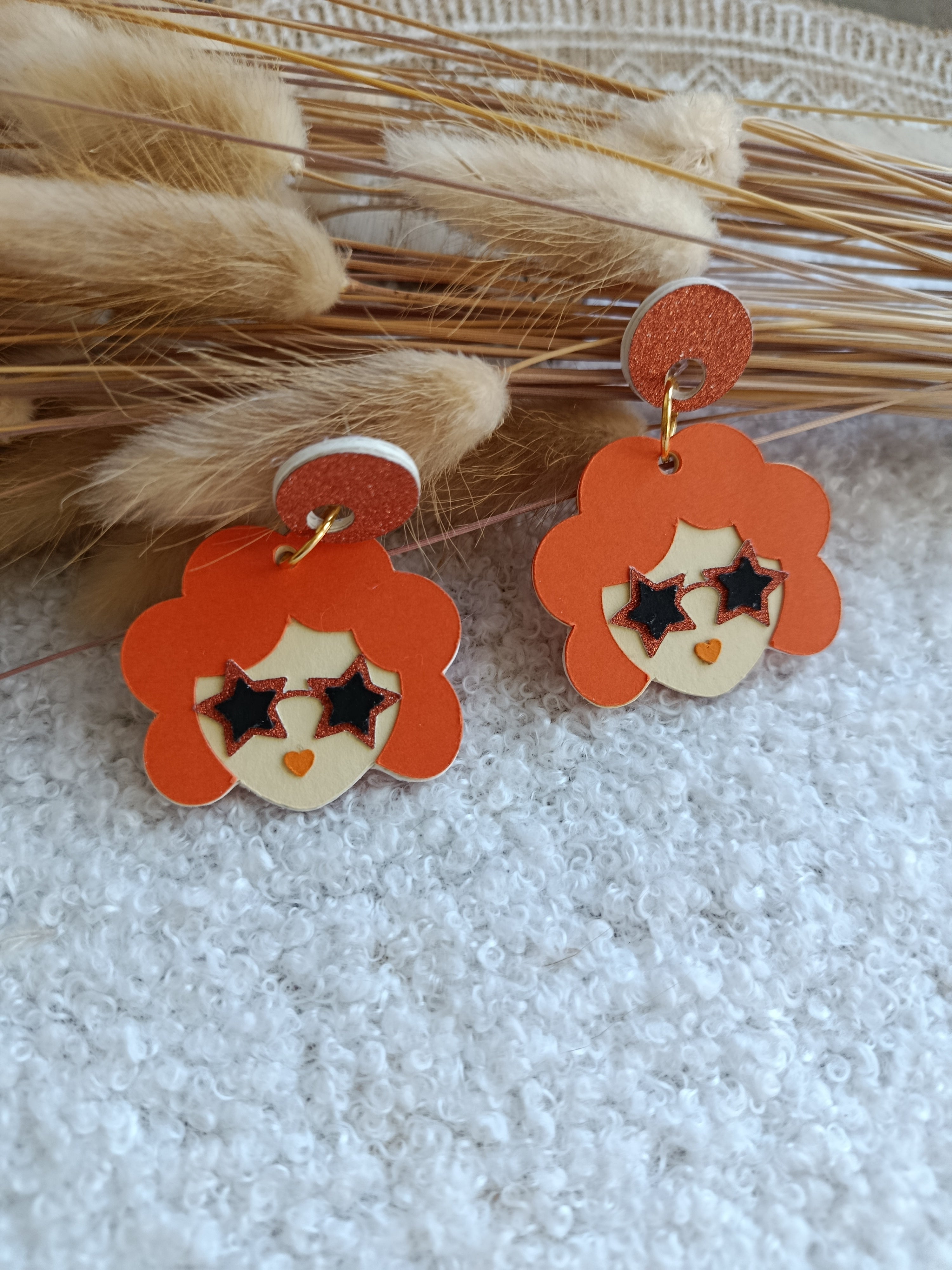 Boucles d'oreilles orange Ambre collection Automne-Hiver 25