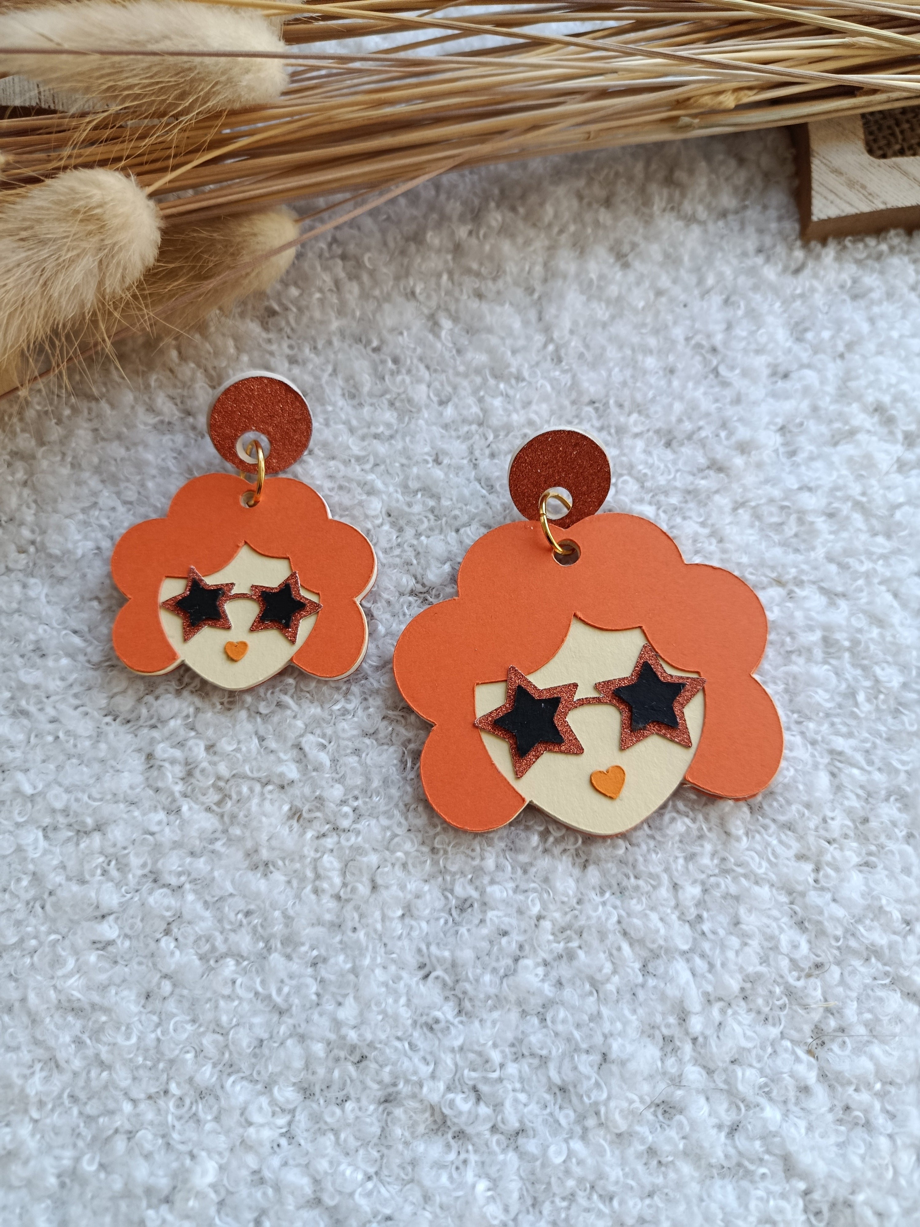 Boucles d'oreilles orange Ambre collection Automne-Hiver 25