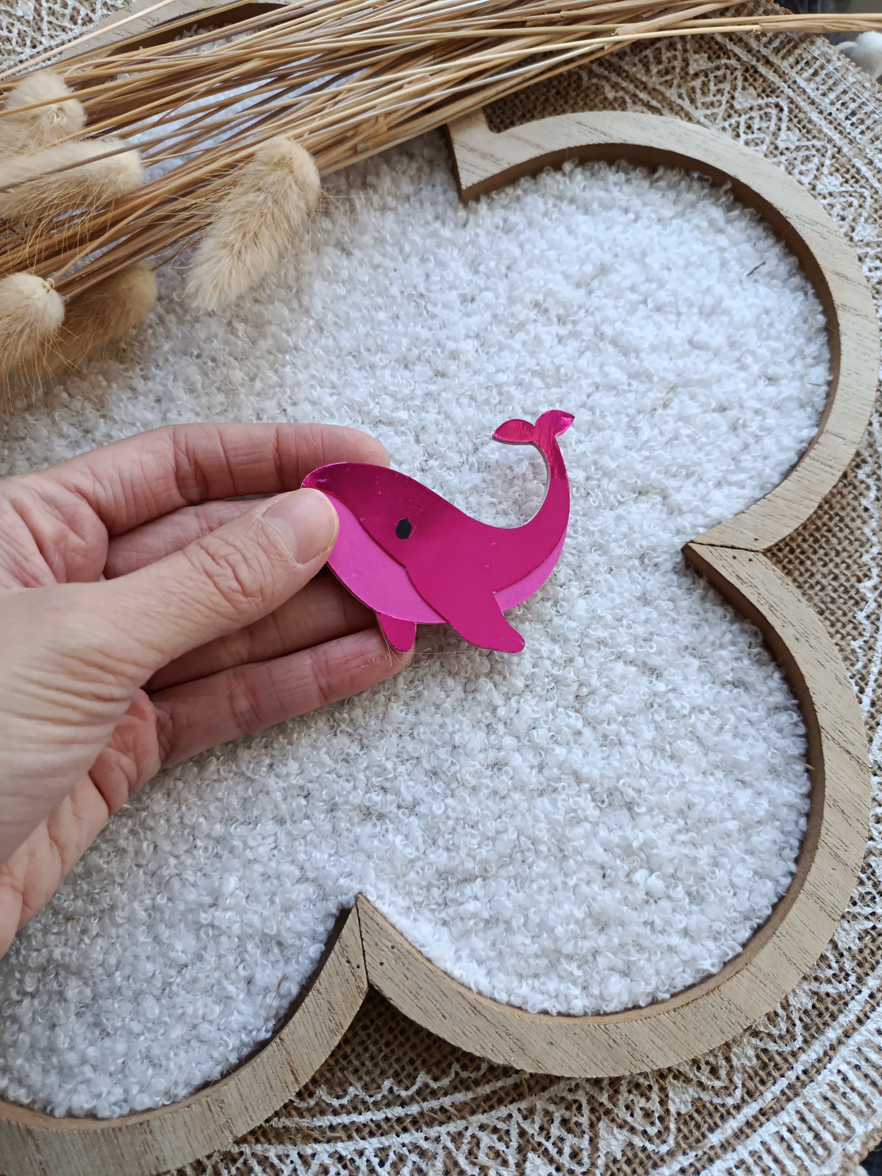 Broche Baleine édition limitée octobre Rose