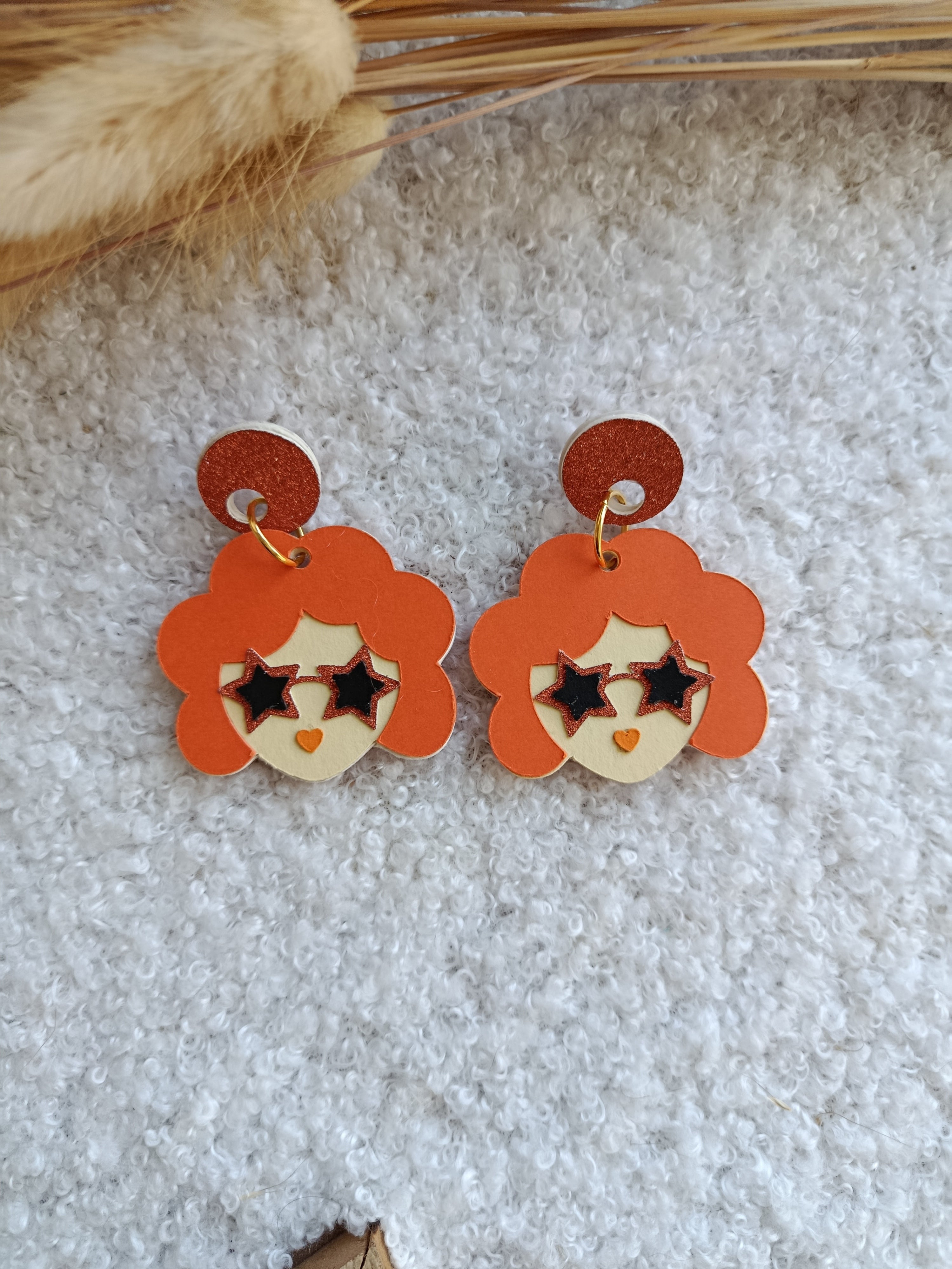 Boucles d'oreilles orange Ambre collection Automne-Hiver 25