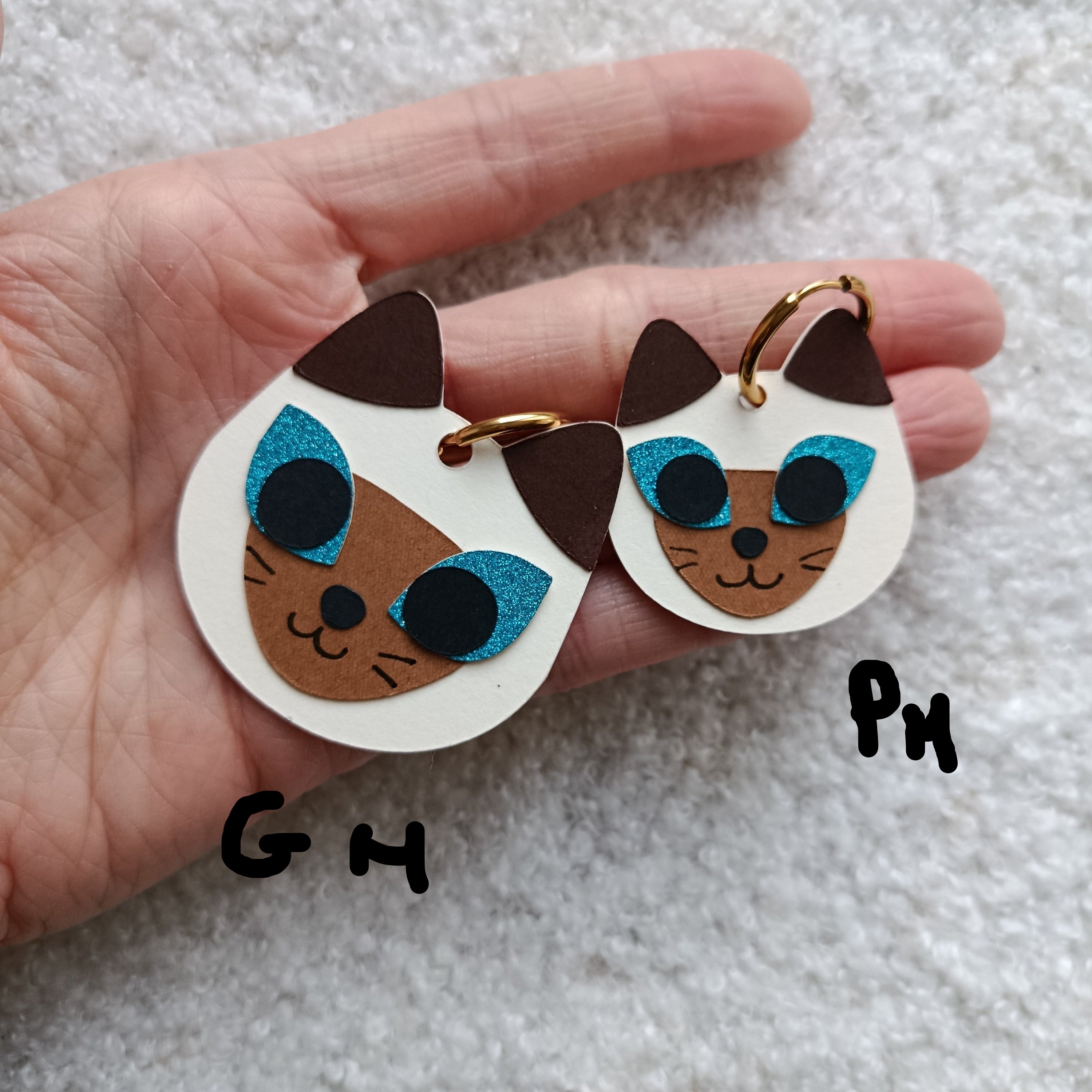 Boucles d'oreilles Chat Siamois