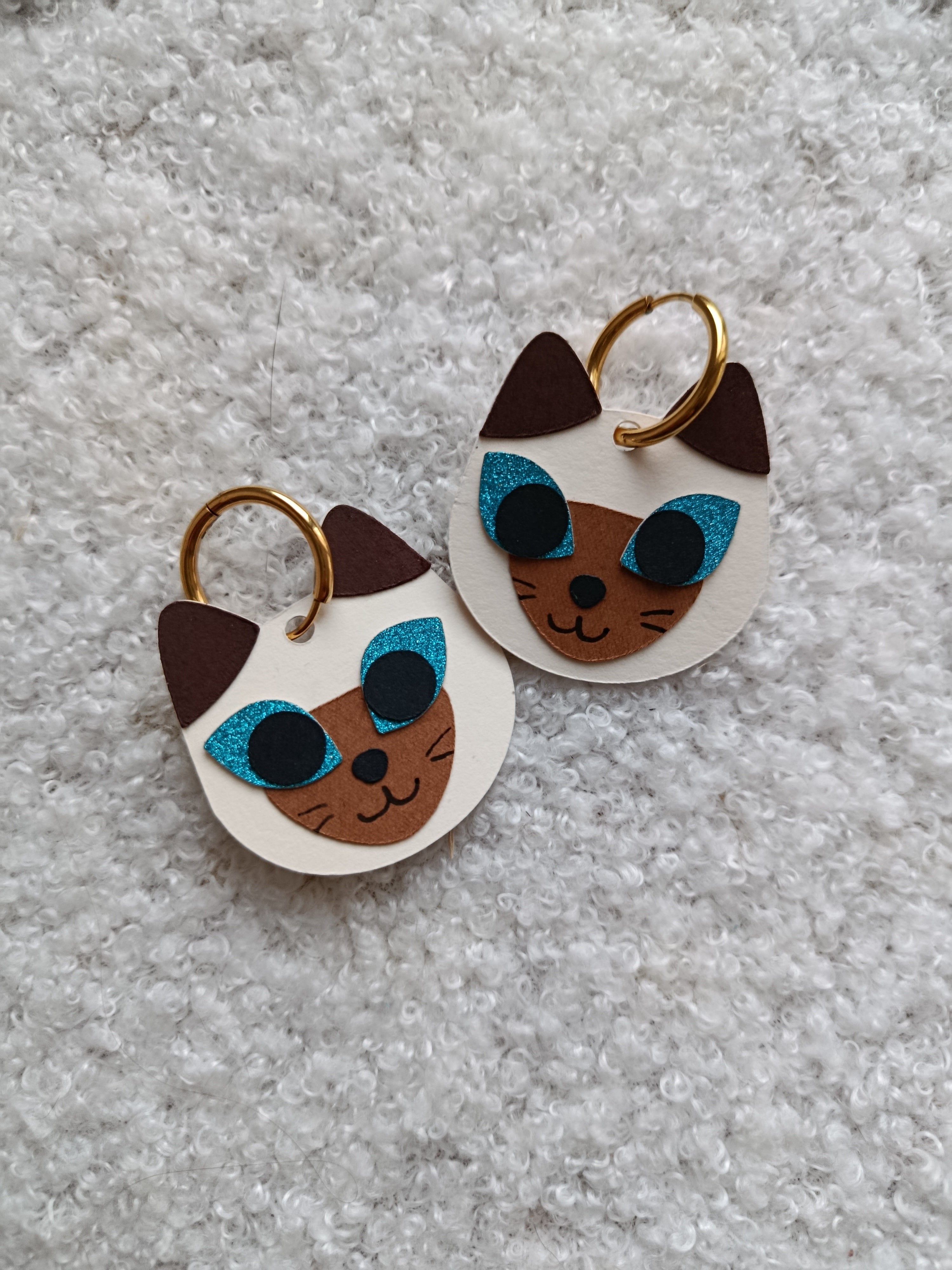 Boucles d'oreilles Chat Siamois