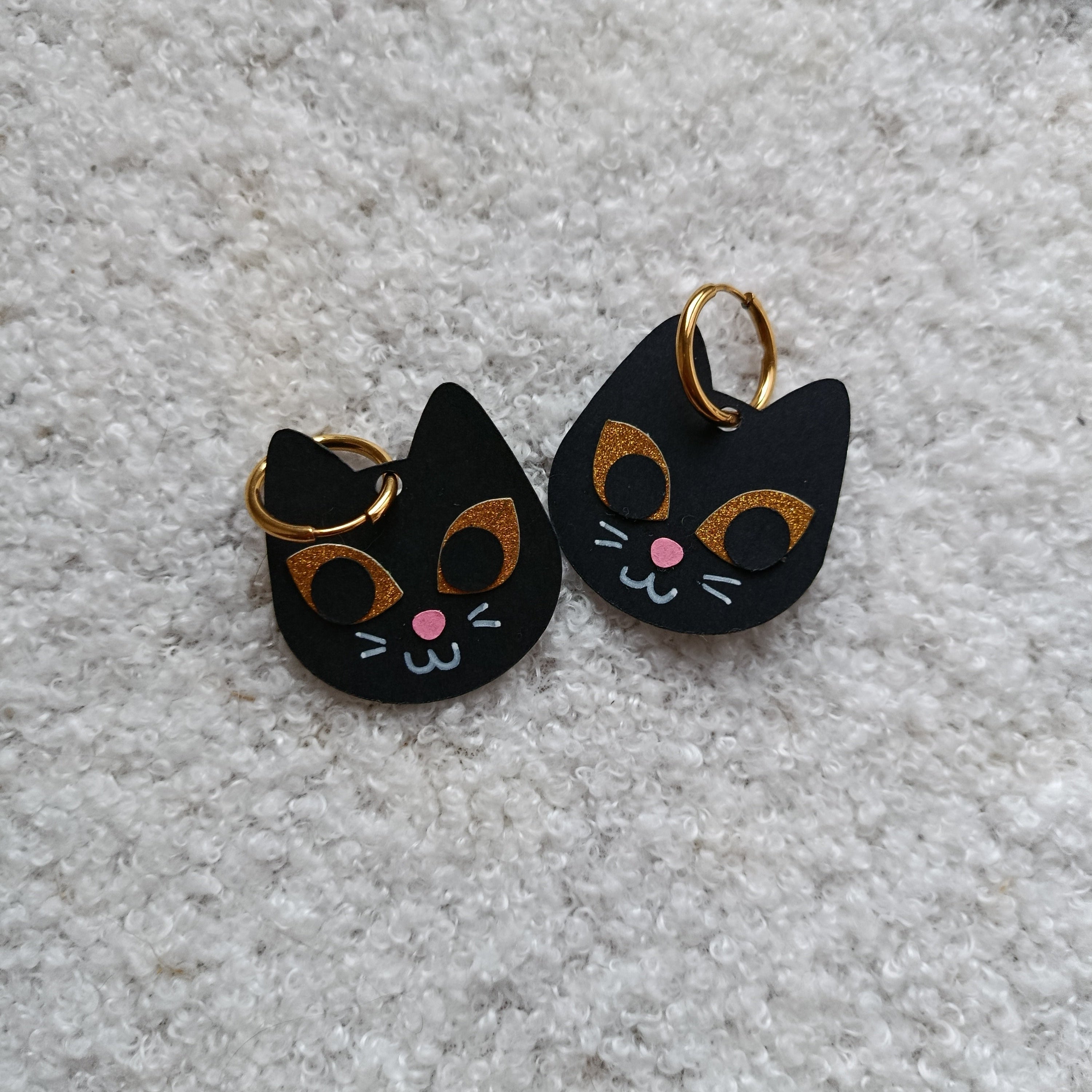 Boucles d'oreilles Chat Noir