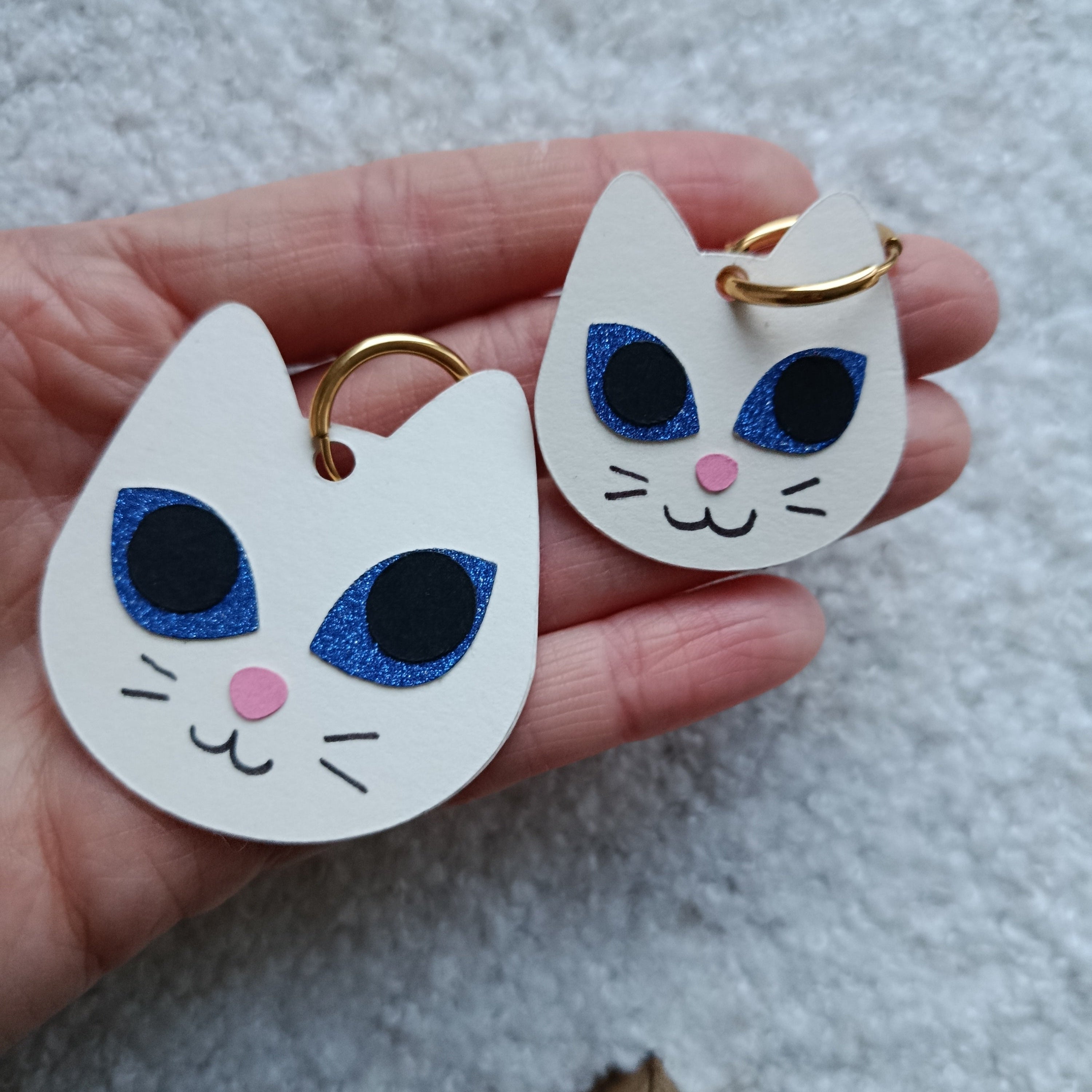 Boucles d'oreilles Chat Blanc