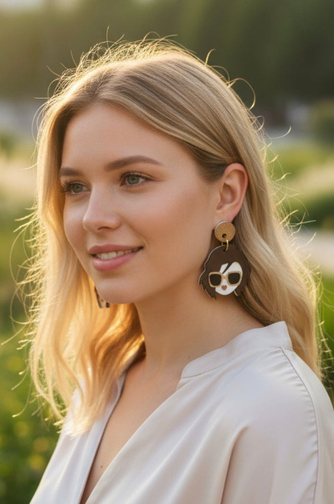 Boucles d'oreilles marron Sienna collection Automne-Hiver 25