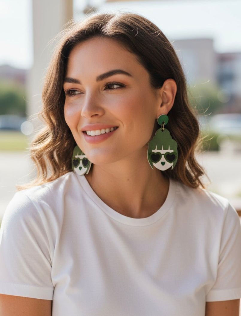 Boucles d'oreilles vertes Olivia collection Automne-Hiver 25