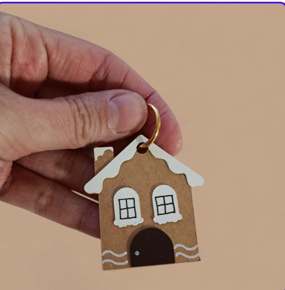 Boucles d'oreilles Dépareillées Pain d'Epice - Maison - Collection Noel 25