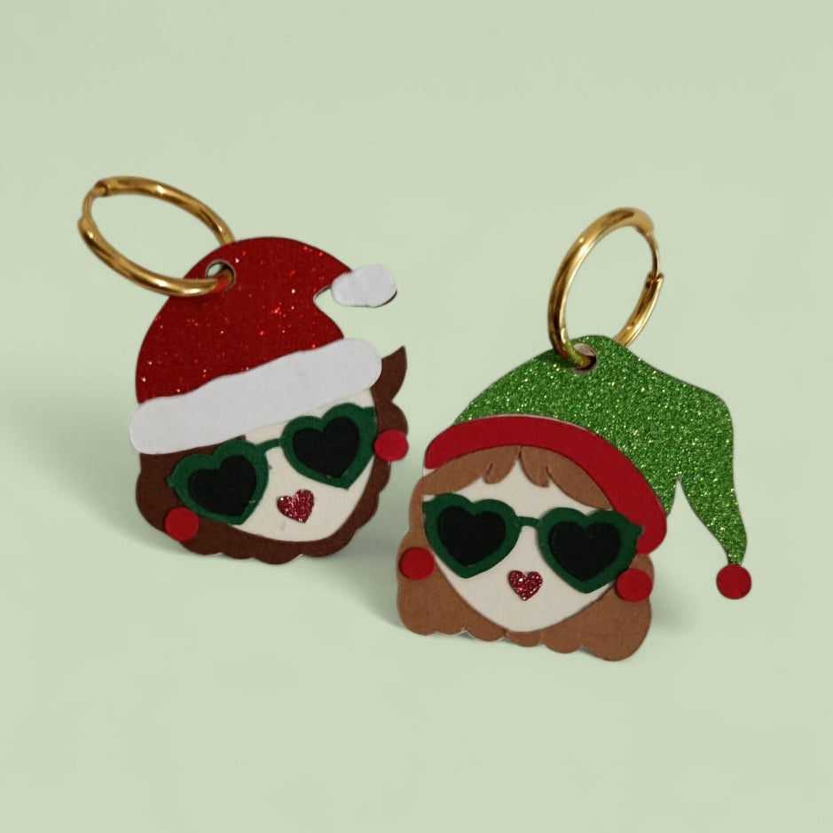Boucles d'oreilles Dépareillées Nanas de Noel - Collection Noel 25