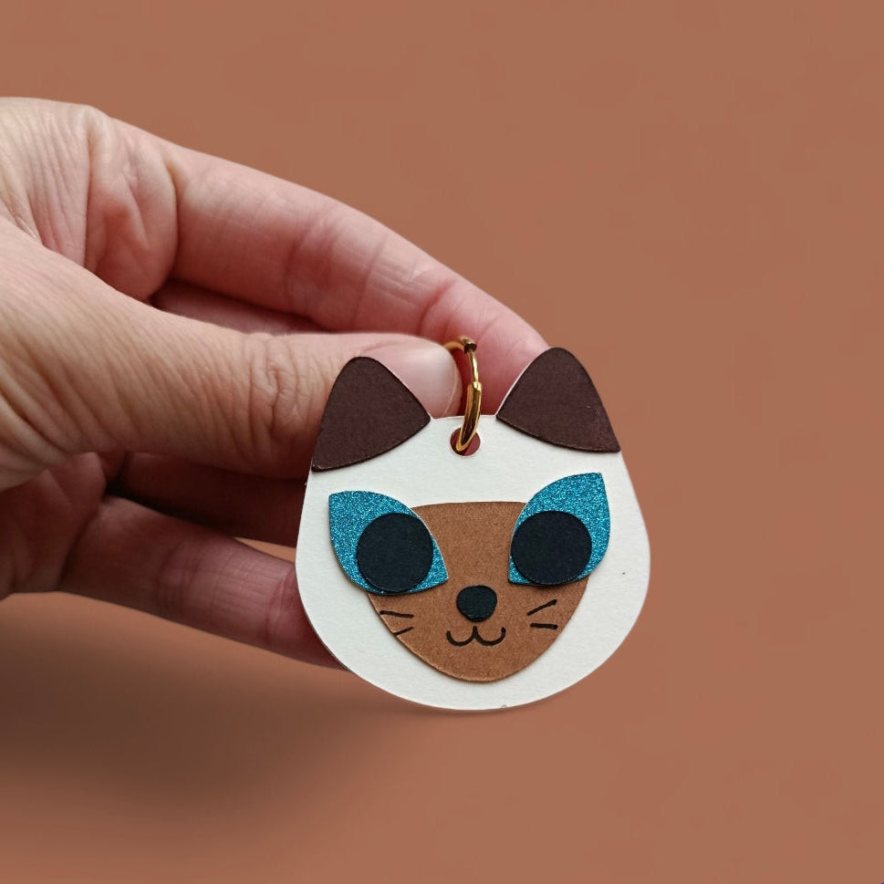 Boucles d'oreilles Chat Siamois