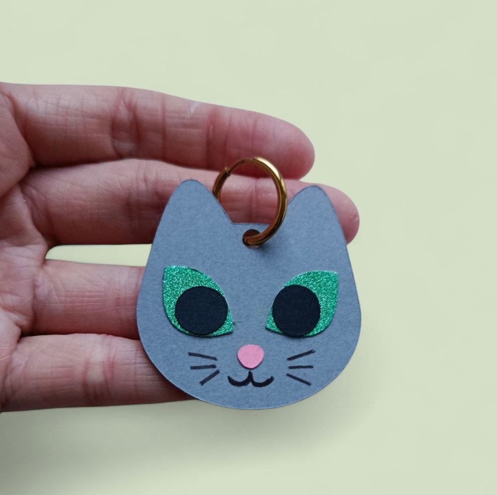 Boucles d'oreilles Chat Gris