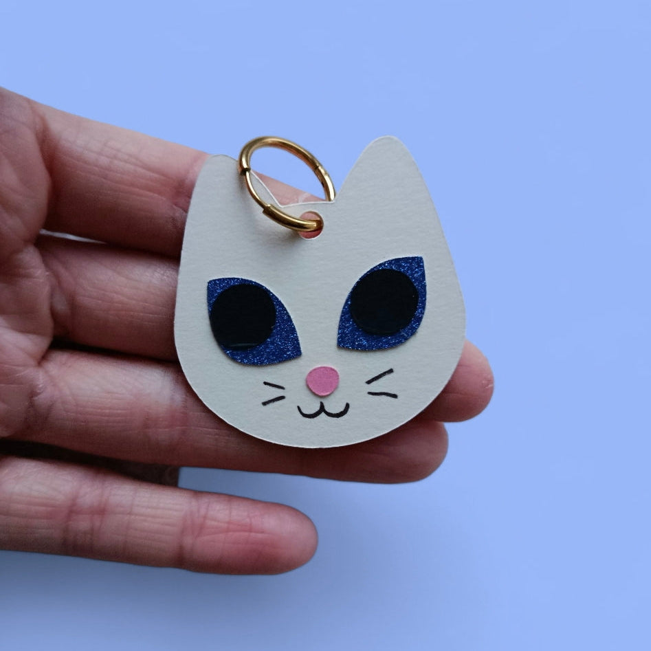 Boucles d'oreilles Chat Blanc