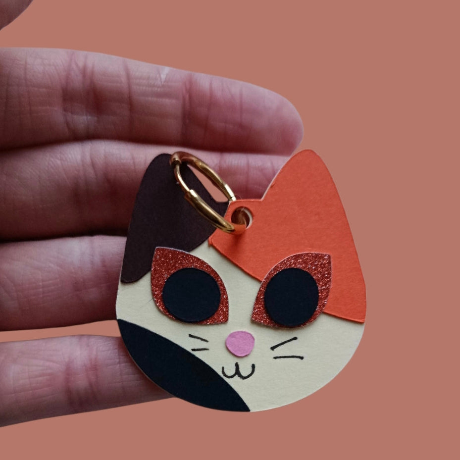 Boucles d'oreilles Chat Tricolore