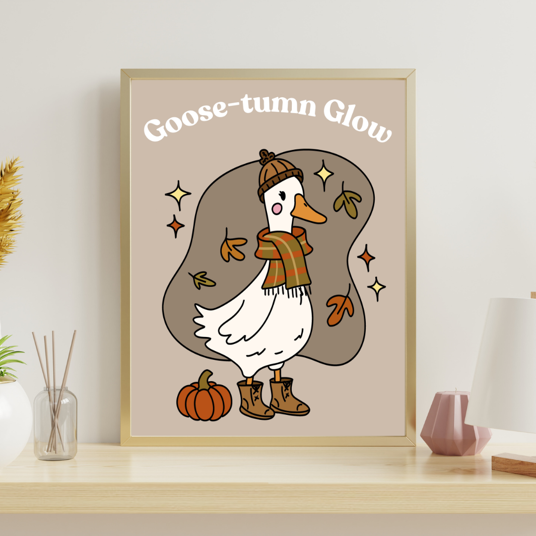 Illustration Automne - Oie ou Grenouille Automne - Décoration Murale - Collection Automne Hiver 25 (Copie) (Copie) (Copie)