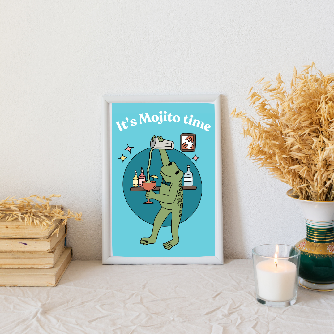 Illustration It's Spritz Time - Grenouille Coktail - Décoration Murale - Collection Automne Hiver 25 (Copie) (Copie)