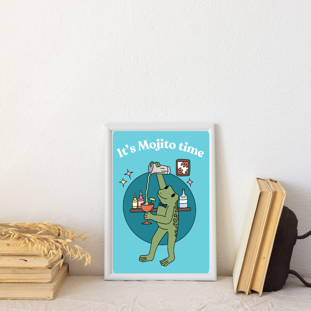 Illustration It's Spritz Time - Grenouille Coktail - Décoration Murale - Collection Automne Hiver 25 (Copie) (Copie)