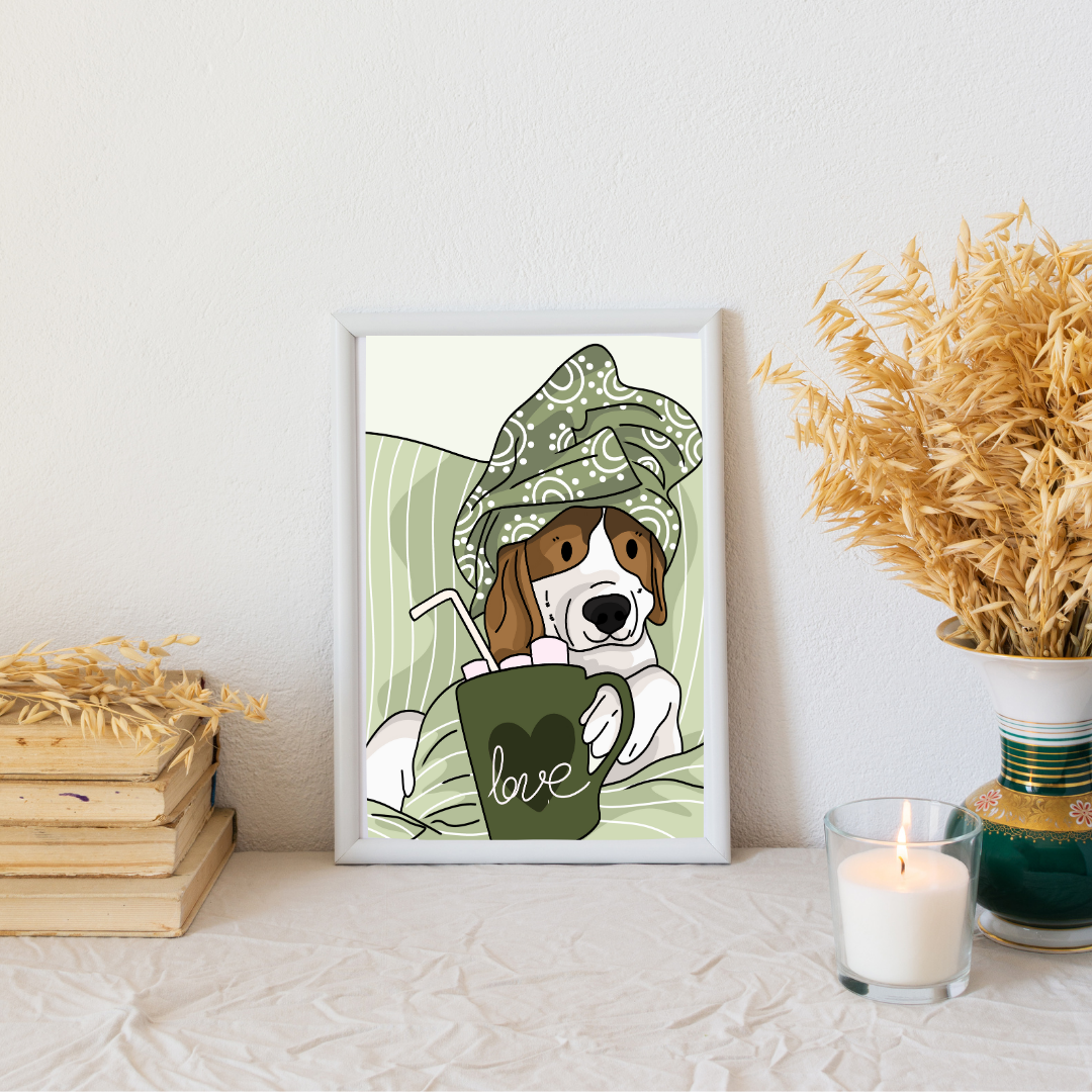 Illustration Beagle détente - Décoration Murale - Collection Automne Hiver 25
