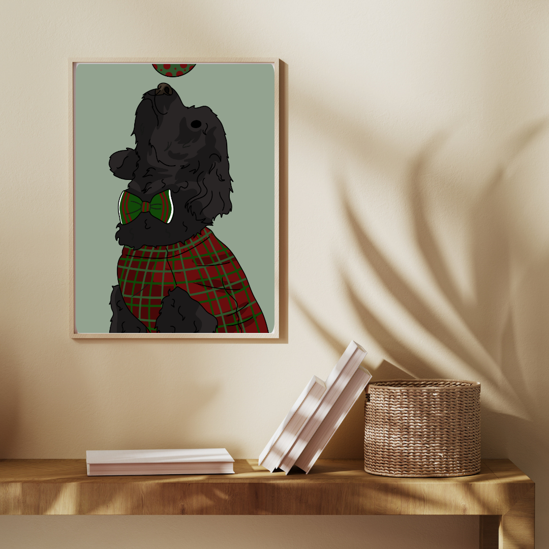 Illustration Caniche Noel - Décoration Murale - Collection Automne Hiver 25