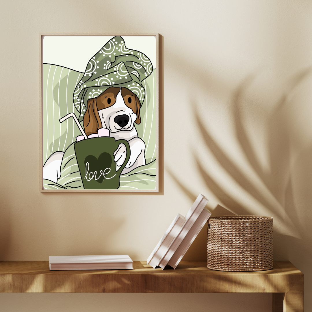 Illustration Beagle détente - Décoration Murale - Collection Automne Hiver 25