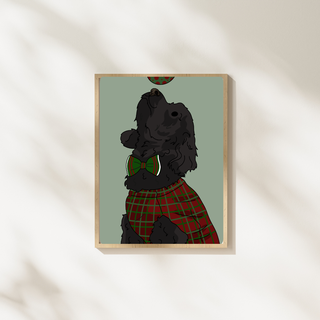 Illustration Caniche Noel - Décoration Murale - Collection Automne Hiver 25