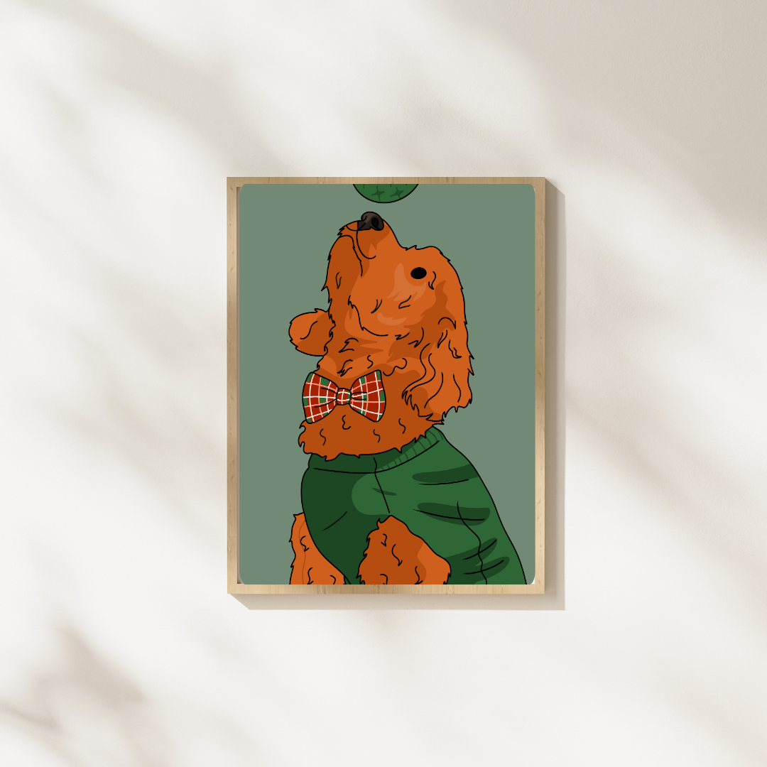 Illustration Caniche Noel - Décoration Murale - Collection Automne Hiver 25