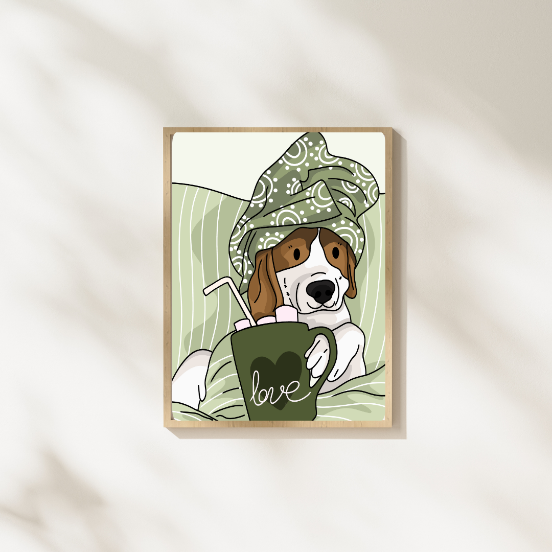 Illustration Beagle détente - Décoration Murale - Collection Automne Hiver 25