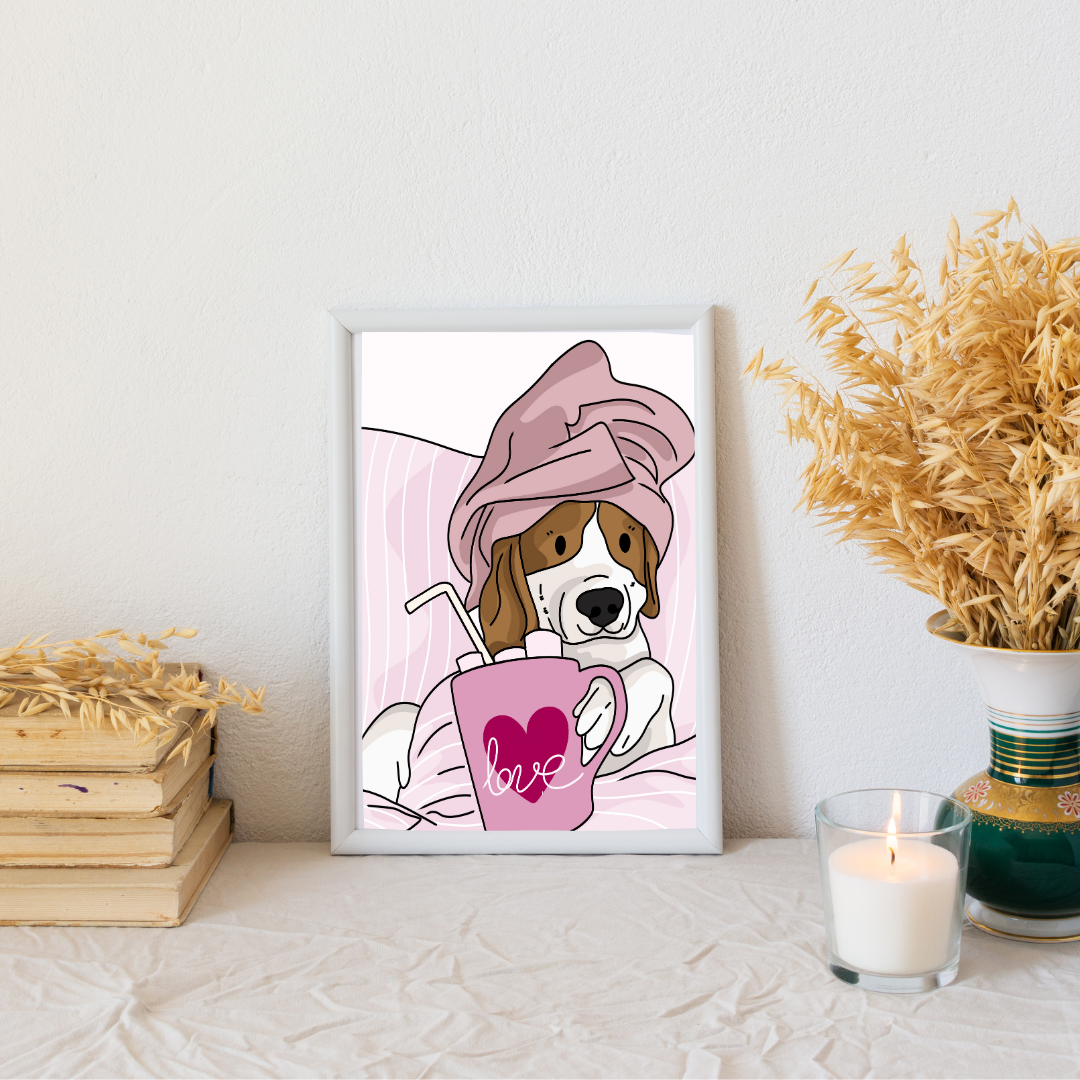 Illustration Beagle détente - Décoration Murale - Collection Automne Hiver 25