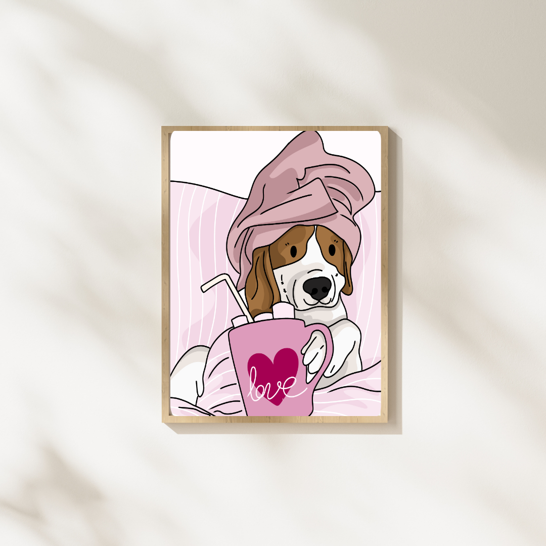 Illustration Beagle détente - Décoration Murale - Collection Automne Hiver 25